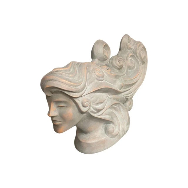 1980s Vintage Postmodern 1980s Head Bust Ceramic Sculpture For Sale - Image 5 of 10