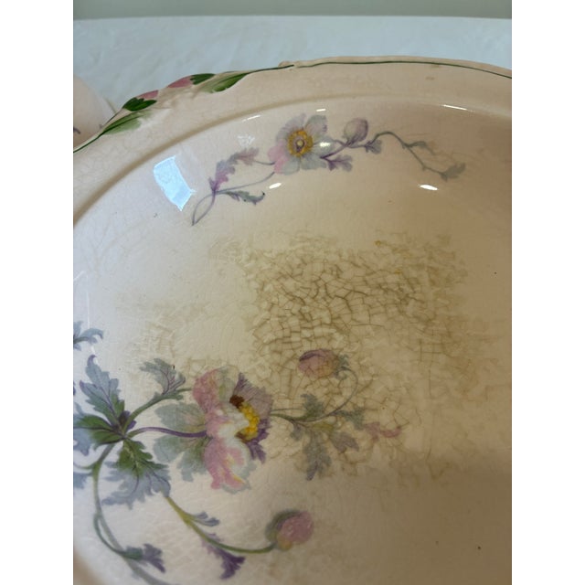 Early 1900's Steubenville Rose Dawn Pink Serving Dish With Lid For Sale - Image 14 of 15