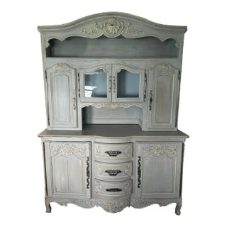 Antique French Blue Painted Cupboard For Sale
