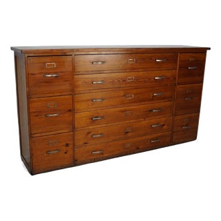Dutch Pitch Pine Apothecary Cabinet, 1930s For Sale