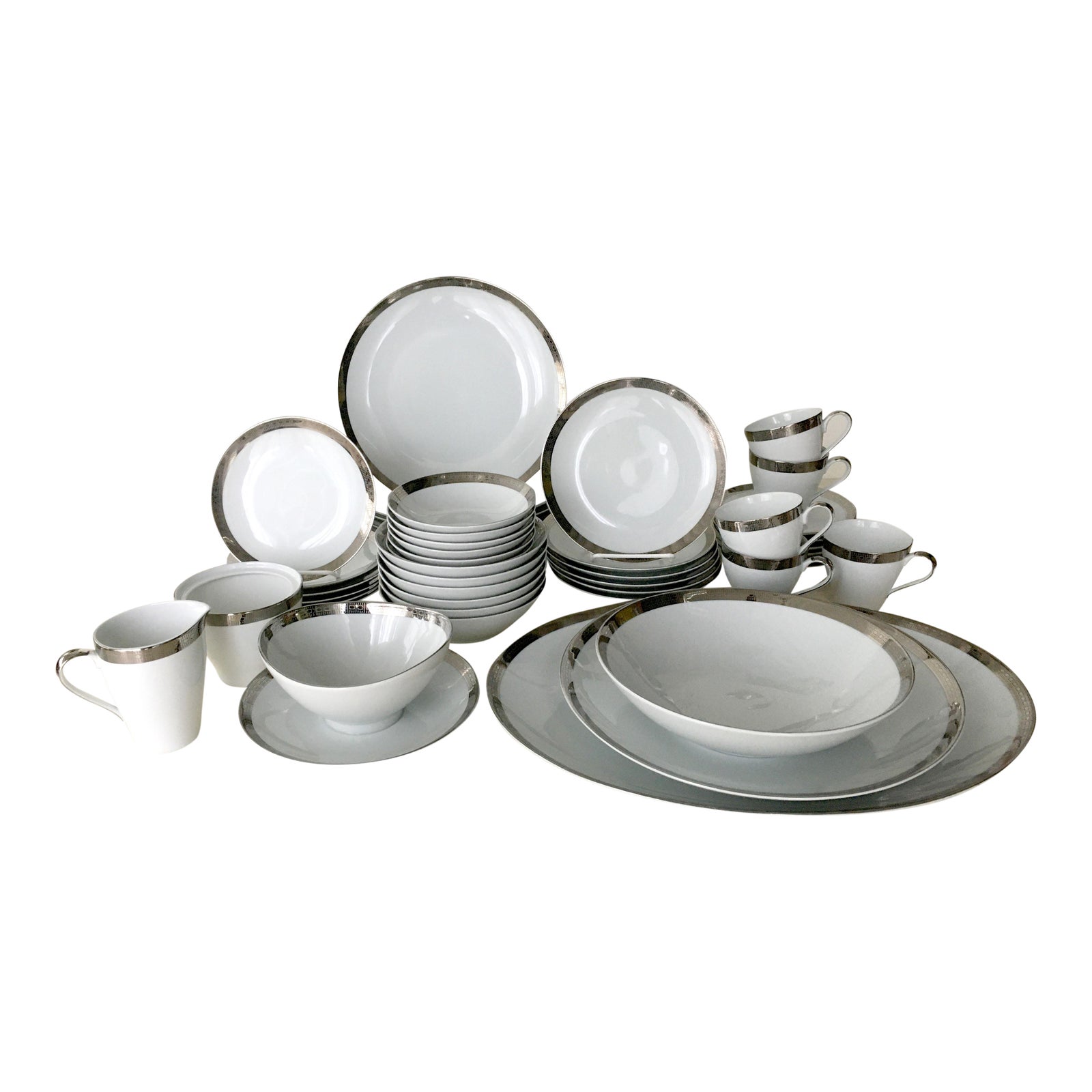 Vintage Mikasa Silver Plated Dinnerware Set With Serving Pieces, Place