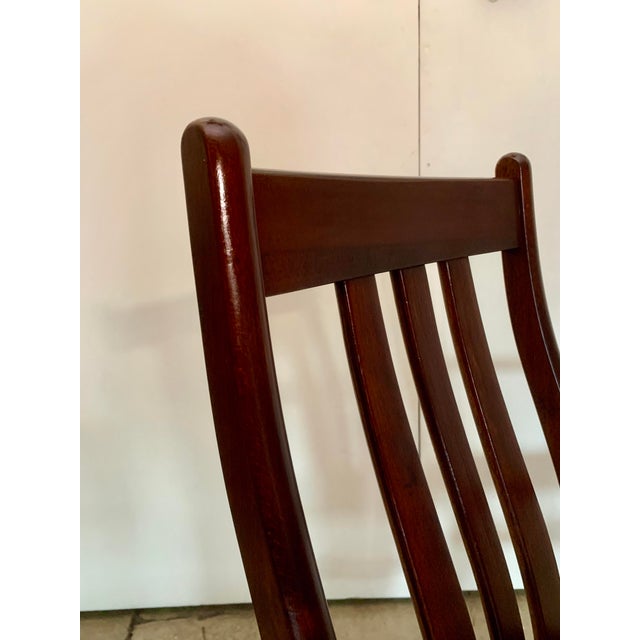 1960s A Danish Pair of High-Backed Dining Table Chairs With Armrests For Sale - Image 16 of 18