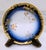 Elegant antique Limoges porcelain catchall dish by M. Redon, France, featuring deep cobalt blue borders, richly gilded...
