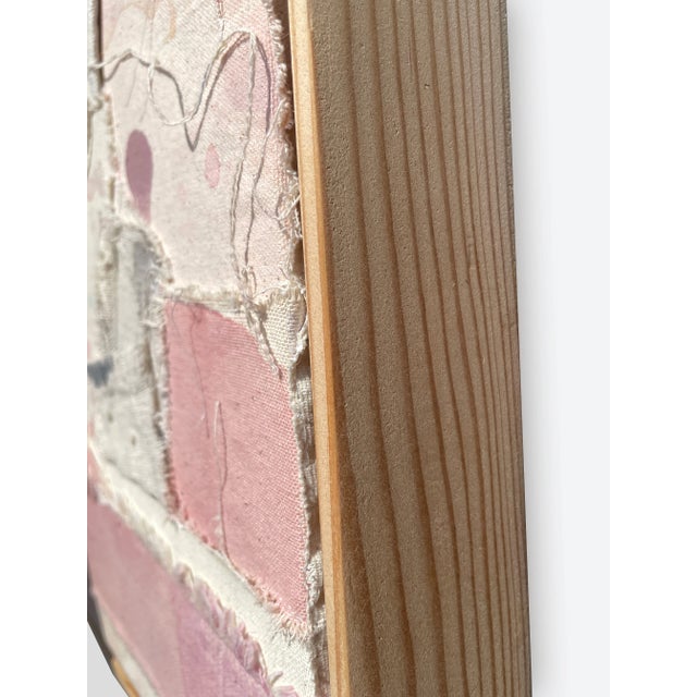 Antique White "Vestiges 04" Patched Dropcloth Assemblage Artwork For Sale - Image 8 of 9