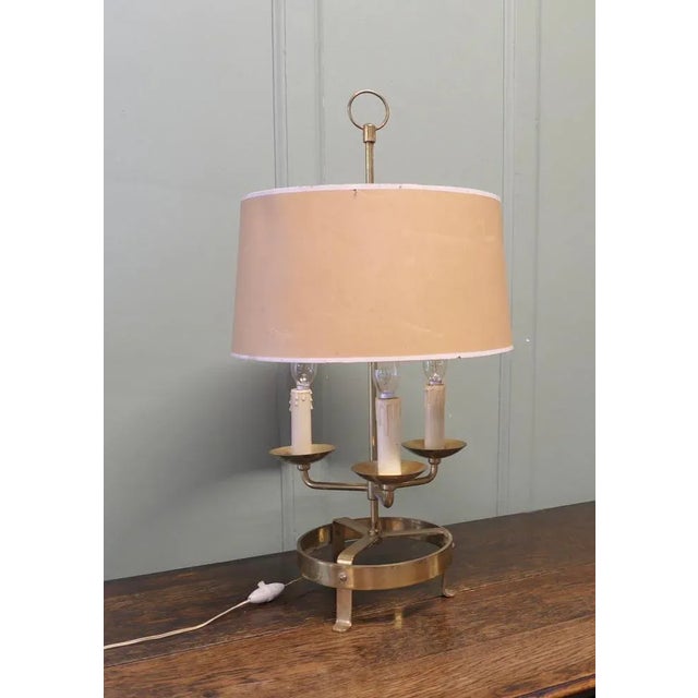 French Brass Triple Bouillotte Table Lamp, 1900s For Sale - Image 6 of 8
