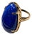 Huge 63 Ct Natural Cabochon Lapis Lazuli Ring in 14 Kt Yellow Gold, Estate For Sale