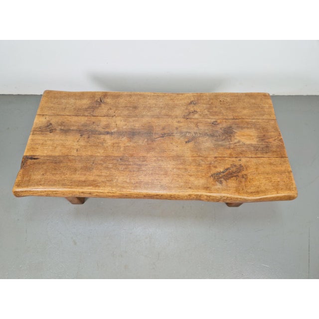 1960s Mid-Century Brutalist Coffee Table in Oak, Spain, 1960s For Sale - Image 5 of 12
