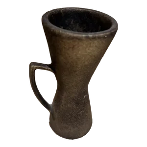 1970s Studio Art Pottery Sculptural Tall Mug Signed