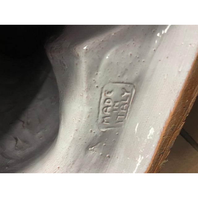 Hollywood Regency Italian Glazed Terracotta Leopard Figures, 1960s For Sale - Image 3 of 14