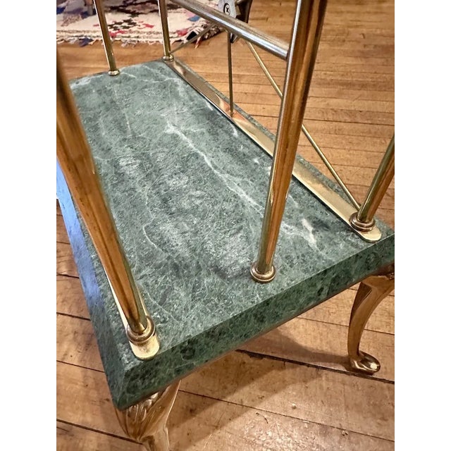 Mid-Century Modern Hollywood Regency Marble & Brass Seashell Magazine Holder For Sale - Image 3 of 5