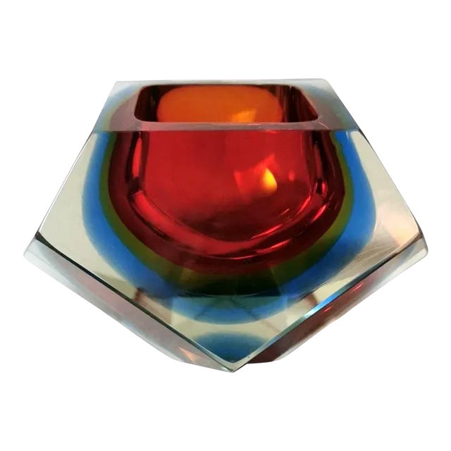 Mandruzzato Style Murano Ashtray "Vetro Sommerso" For Sale
