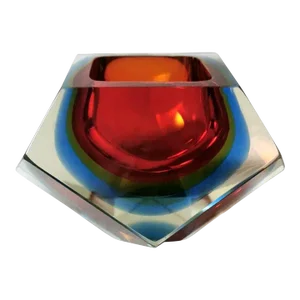 Mandruzzato Style Murano Ashtray "Vetro Sommerso"
