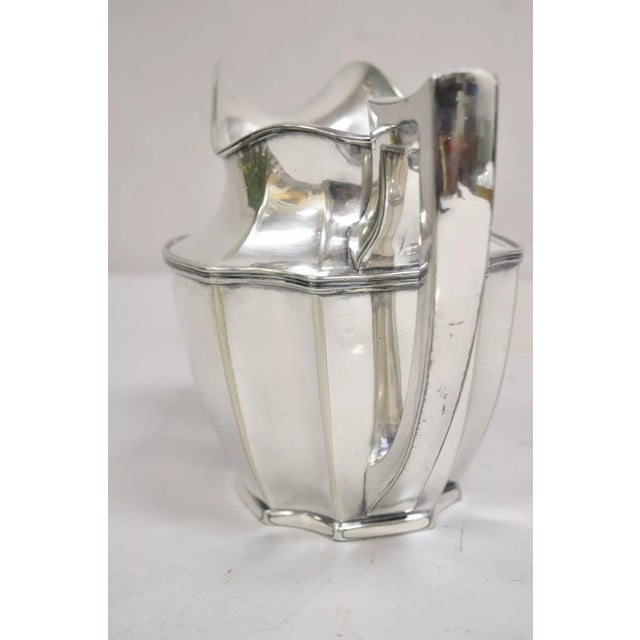 Mid 20th Century Vintage Wilcox Sp Co Art Deco Silver Plated Bulbous International Water Pitcher For Sale - Image 5 of 9
