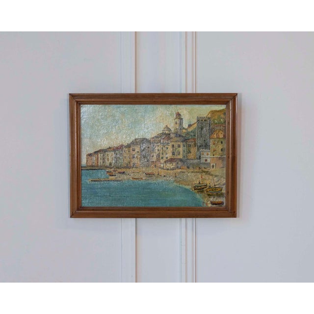 Andrea Folis, Ligurian Coast, Early 1900s Oil on Panel For Sale - Image 4 of 12