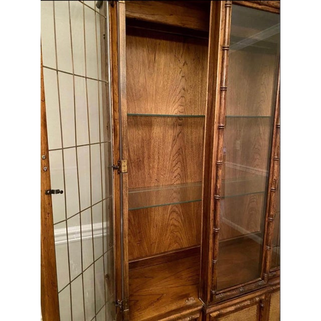 Vintage Chinoiserie Lighted China Display by American of