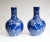 Elegant pair of Chinese blue and white porcelain vases or temple jars Classic Shanping form with long neck and bulbous...