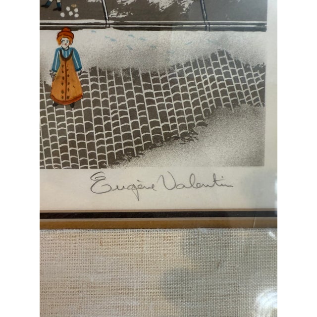 French Late 20th Century Eugene Valentin Signed Lithograph Print, Framed For Sale - Image 3 of 6