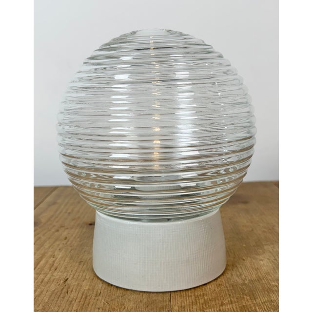 Vintage White Porcelain and Glass Ceiling Light, 1970s For Sale - Image 4 of 13
