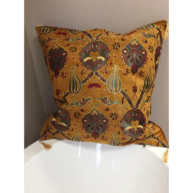 Vintage Turkish Kilim Motif Dark Mustard Pillow Cover 26x26 Chairish