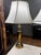 1970s Vintage Chapman Solid Cast Brass Table Lamps Cp 55 06 With Original White Fabric Shades C512-Hy - Pair For Sale - Image 5 of 9