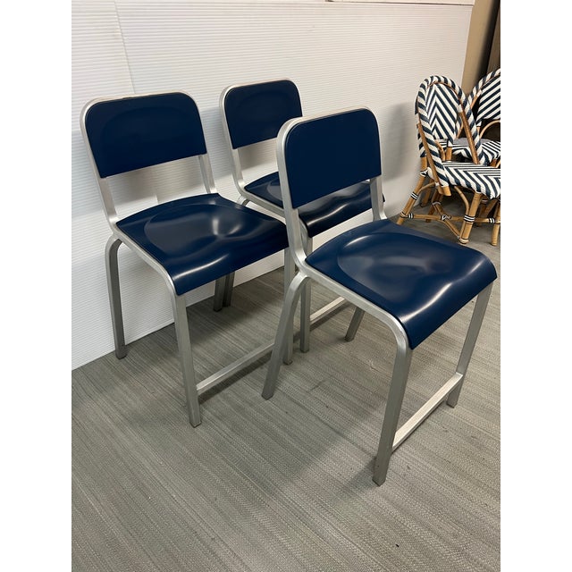 Early 21st Century BMW Designworks for Emeco 1951 Counter Stools, Set of Three For Sale - Image 5 of 12