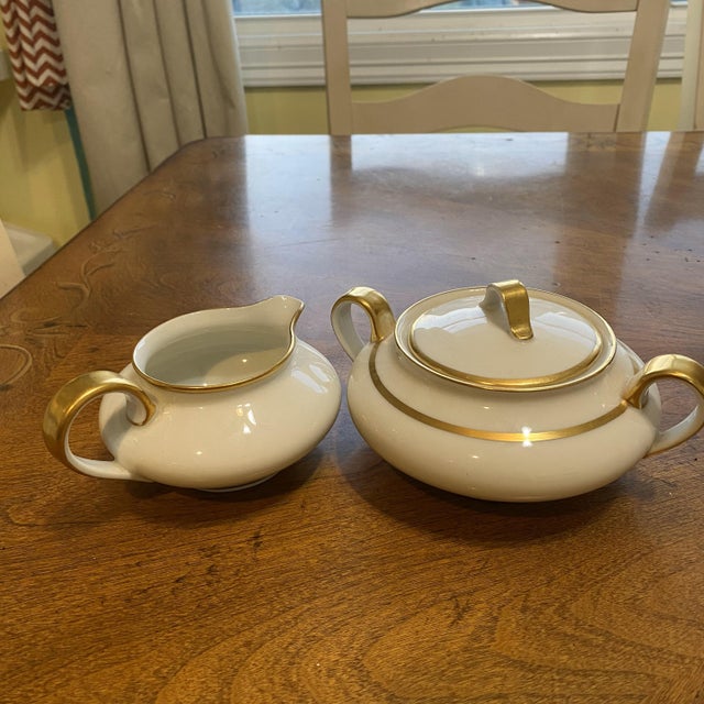 1900 - 1909 Antique Limoges Haviland Sugar Bowl and Creamer Set For Sale - Image 5 of 6