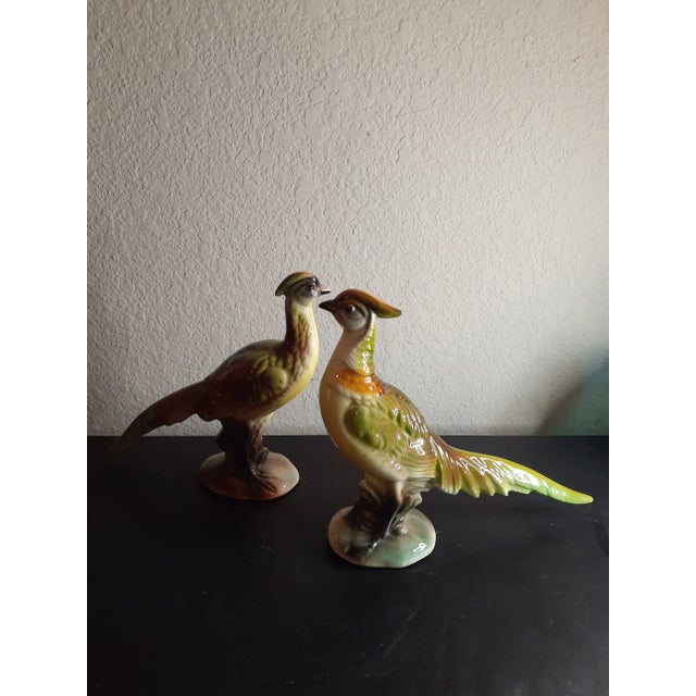 Art Deco 1960s Stewart B McCulloch California Pottery Pheasant Figurine For Sale - Image 3 of 6