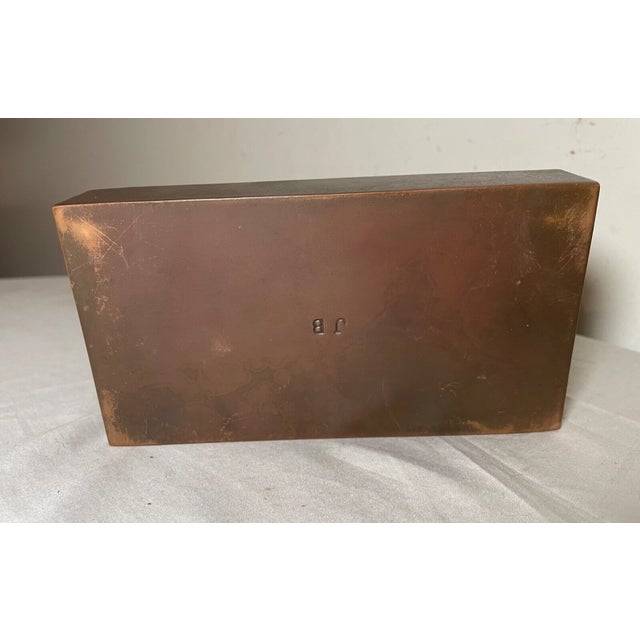 Antique 4 LBS Heavy Solid Bronze Jb Golf Cherry Wooden Lined Jewelry Trinket Box For Sale - Image 10 of 14