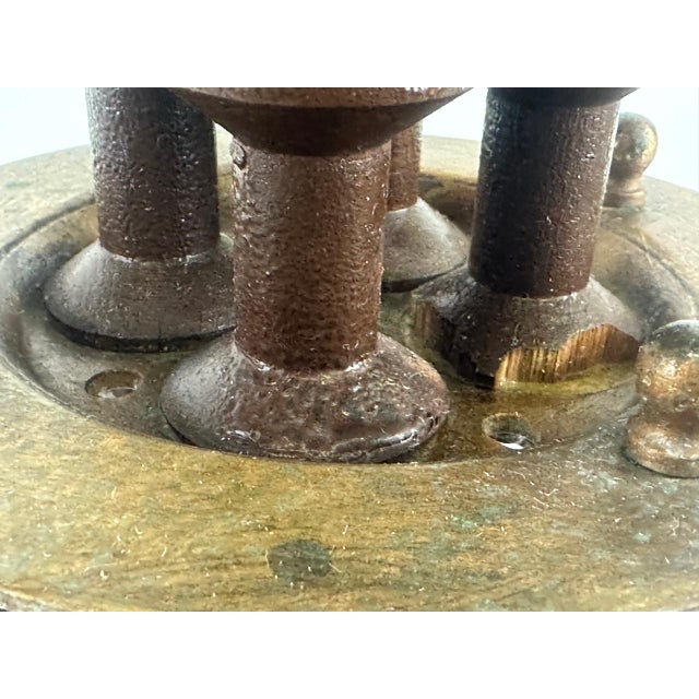 Antique Victorian Folk Art Wood Spool Side Table For Sale - Image 6 of 18