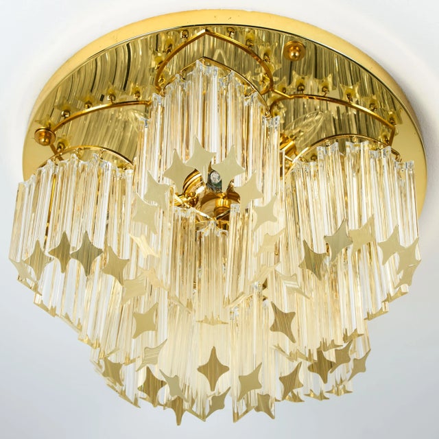 Triedri Crystal Gold-Plated Flush Mount from Venini, Italy For Sale - Image 3 of 14