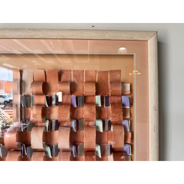 1980's Vintage Mixed Media Collage Paper Wall Art Painting- Framed/ Sold For Sale - Image 9 of 12