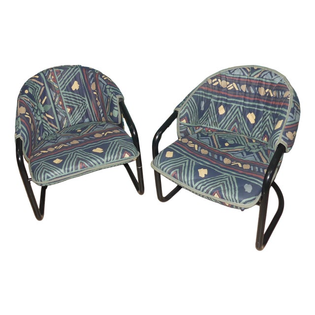 Metal Cantilever Chairs with Washable Upholstered Covers, 1990s, Set of 2 For Sale