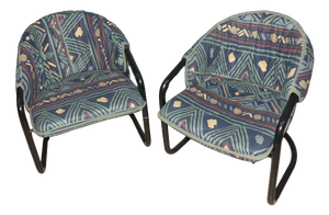 Metal Cantilever Chairs with Washable Upholstered Covers, 1990s, Set of 2