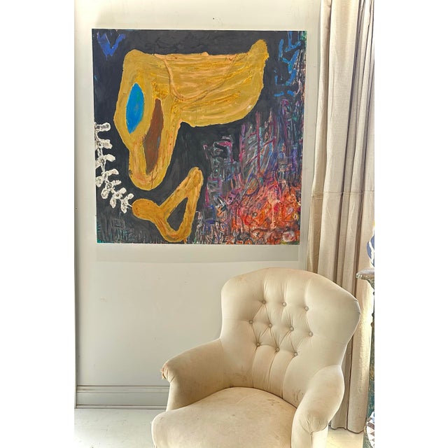 Black Dramatic Modern Abstract Painting by Roderick Coles For Sale - Image 8 of 12