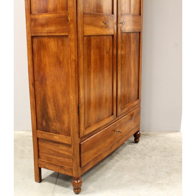 Italian Wardrobe in Walnut, 19th Century For Sale - Image 11 of 14