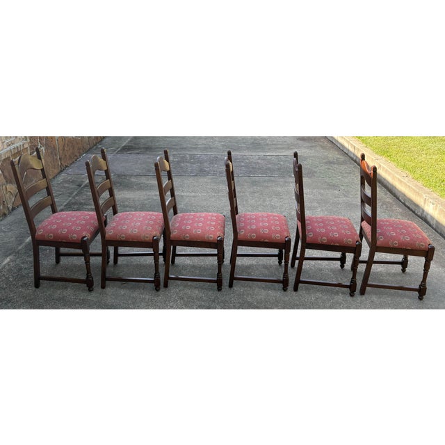 Wood French Country Ladder Back Dining Chairs - Set of 6 For Sale - Image 7 of 12