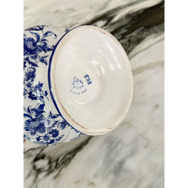 Made in Italy Mid-Century Delft Style Tulipiere For Sale - Image 10 of 13