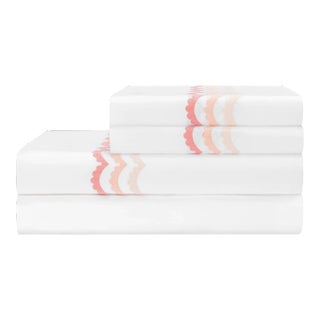 Celerie Kemble + Hamburg House Scallop King Sheet Set - 4 Pieces For Sale