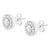 14k White Gold 1 cttw Diamond Halo Stud Earrings (I-J Clarity, I1-I2 Color) For Sale - Image 4 of 6