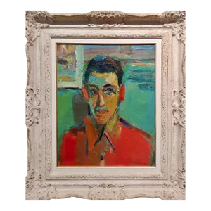Tom Zoenierkiewicz- 1949 Portrait of a Men W/A Red Shirt-Oil Painting