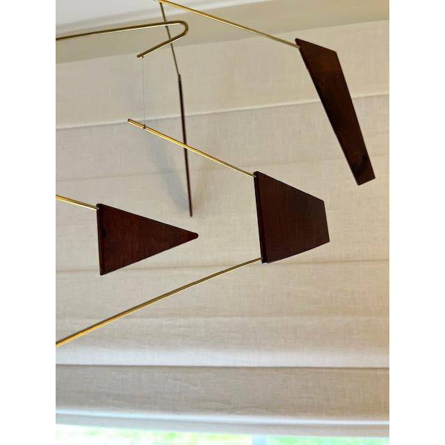 2010s Vintage Hotchkiss Mara Wood & Brass Mobile For Sale - Image 5 of 7