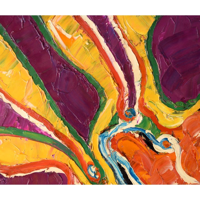 Abstract Heavily Textured Abstract Expressionist Composition in Oil on Canvas by Harald Dry Schmidt For Sale - Image 3 of 8