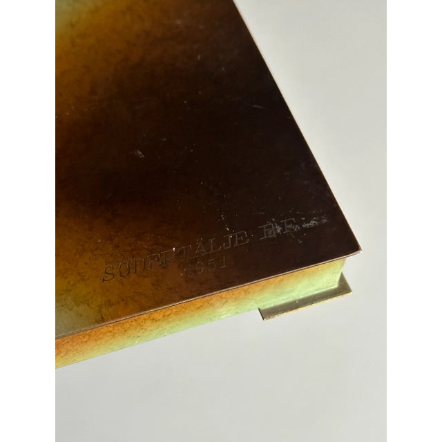 Metal 1950s Swedish Box in Bronze and Wood, Attributed to Ystad Metal For Sale - Image 7 of 8