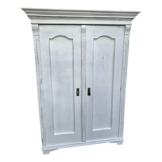 Vintage Painted Wooden Wardrobe For Sale