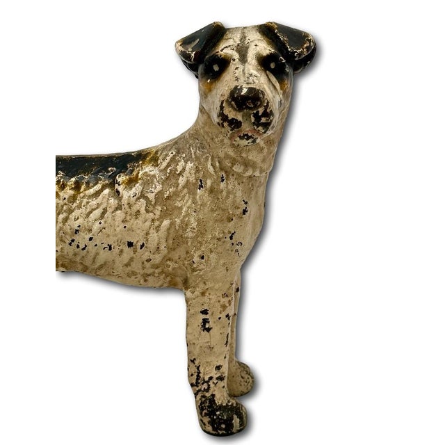Vintage 1930s American Hubley Manufacturing Company Cast Iron Fox Terrier Dog Doorstop For Sale - Image 10 of 18