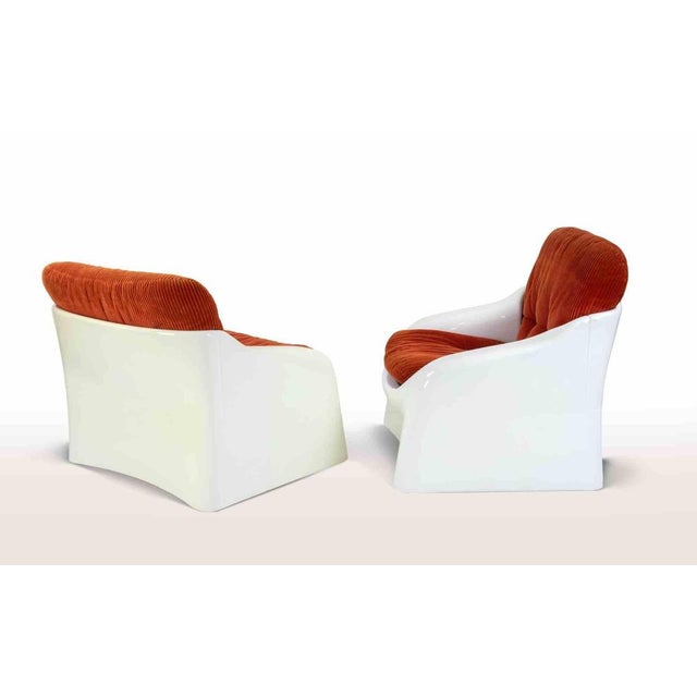 Rare pair of armchairs mod. "Galassia" realized by Ferdinando Buzzi. One of the first experiments with shockproof plastic...