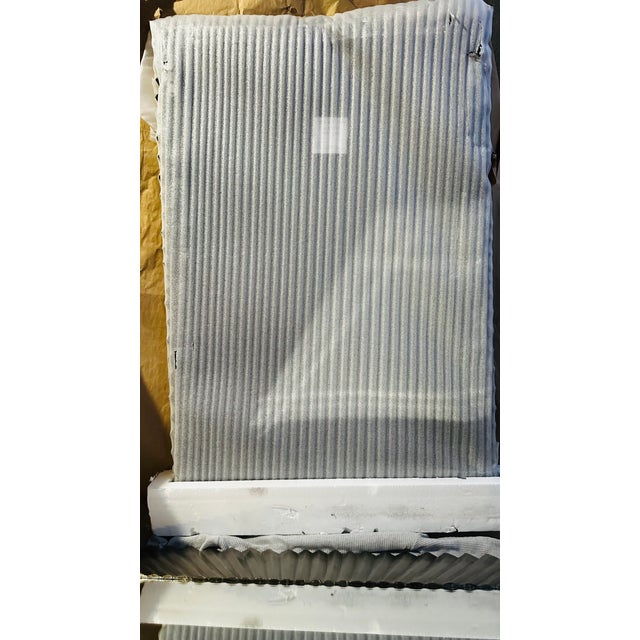 Metal Authentic Neiman Marcus Silver Linen-Fold Sunburst Wall Mirrors - A Pair For Sale - Image 7 of 11