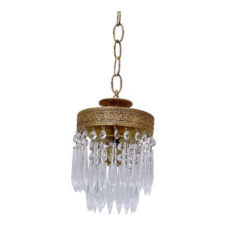 1920s Traditional Brass Rim Chandelier For Sale