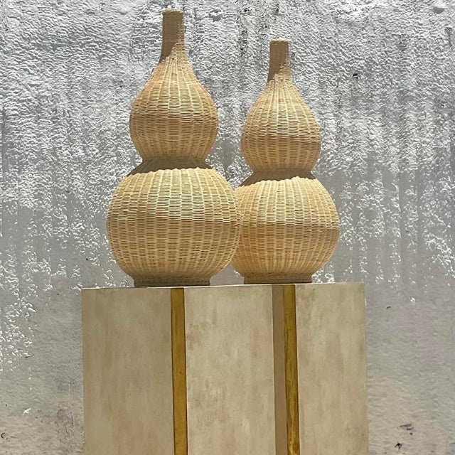 Vintage Regency Gilt Tipped Gessoed Pedestals - a Pair For Sale - Image 13 of 14