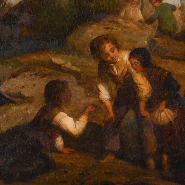 Victorian Framed Signed Ludwig Knaus "Child Explorers" Oil on Canvas For Sale - Image 3 of 12